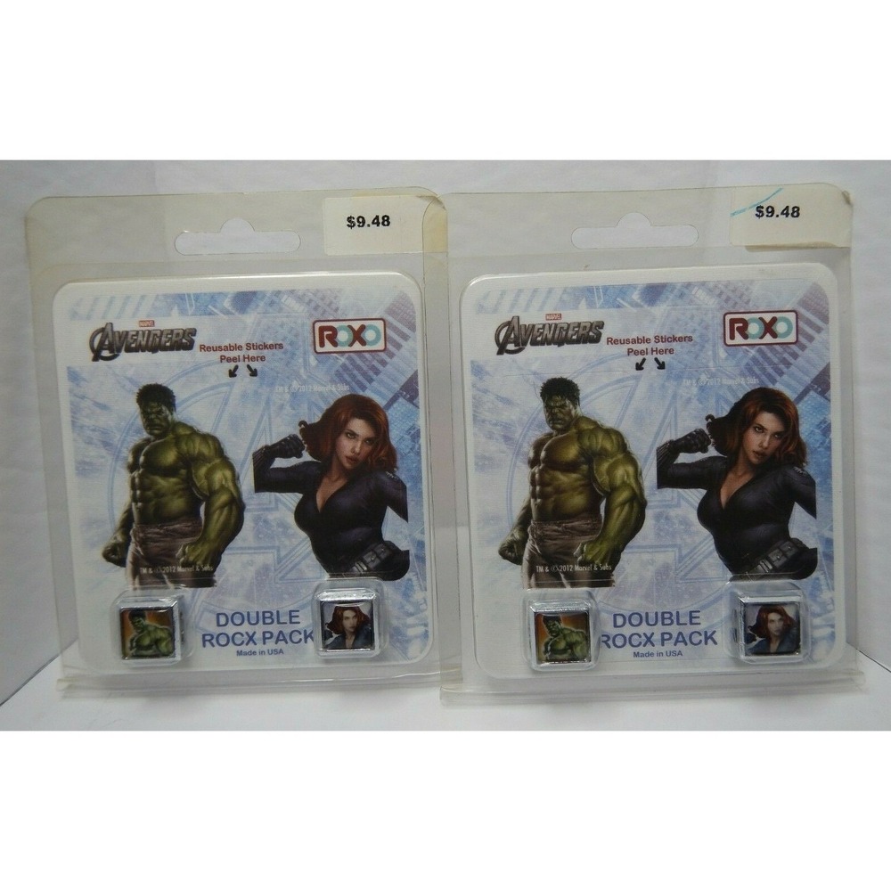Marvel Avengers Hulk Black Widow Double ROCX‎ Reusable Stickers New Lot of 2